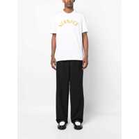 Tricouri Versace pentru Barbati - Tricouri Versace Versace Logo Embroidery Cotton T-Shirt WHITE Barbati (BM 18068550) - B-mall.ro