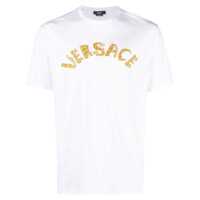 Tricouri Versace Logo Embroidery Cotton T-Shirt Barbati