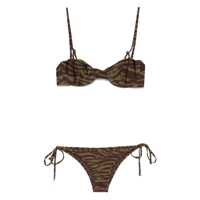Costume de baie The Attico Brown And Darck Green Bikini Set Femei