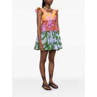 Rochii FARM RIO Dama - Rochii FARM RIO Multicolor Dress With All-Over Floral Motif And Ruffled Skirt In Cotton Woman MULTICOLOR Femei (BM 18070317) - B-mall.ro
