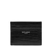 Portofele Saint Laurent Crocodile-Embossed Leather Cardholder Barbati