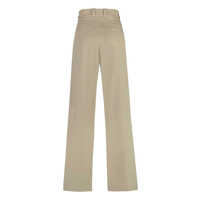 Pantaloni casual Bottega Veneta Dama - Pantaloni casual Bottega Veneta Bottega Veneta Cotton Trousers Beige Femei (BM 18071334) - B-mall.ro