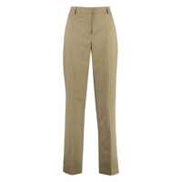 Pantaloni casual Pt Torino Ambra Cotton-Linen Trousers Femei