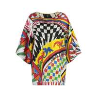 Bluze Dolce & Gabbana Printed Silk Blouse Femei