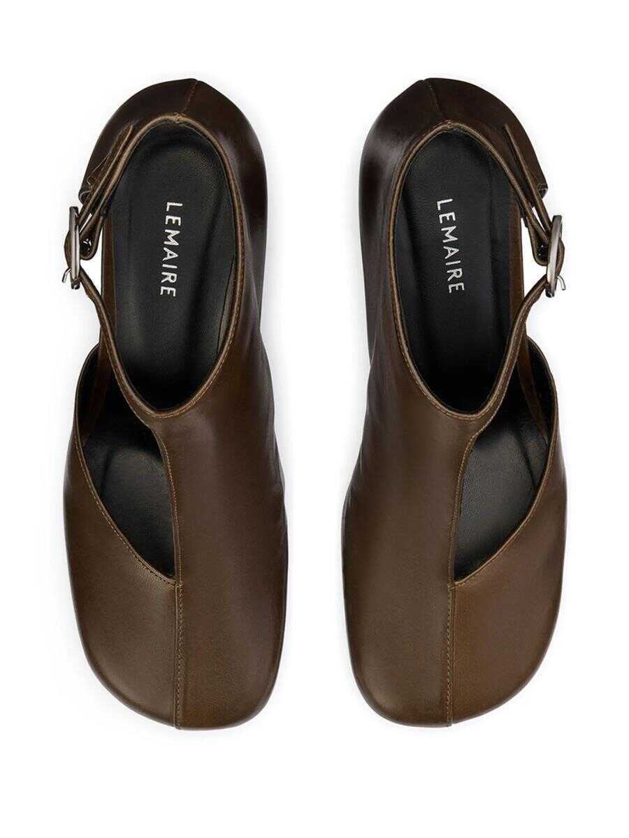 Bocanci LEMAIRE Lemaire 80Mm Cut-Out Boots Brown Femei (BM 18074043) 4