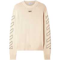 Pulovere Off-White Cotton Blend Crew-Neck Sweater Barbati