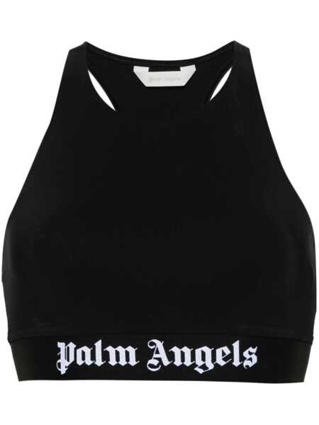 Topuri Palm Angels Palm Angels Technical Fabric Crop Top Black Femei (BM 18076101) 1
