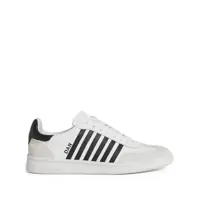 Sneakers White And Black Low Top Sneakers With Contrasting Bands In Leather Man Barbati