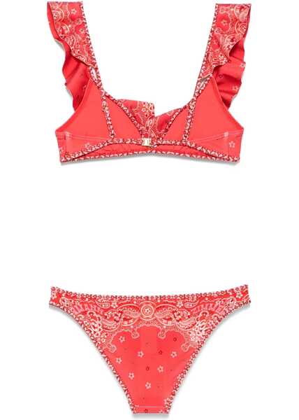 Costume de baie intregi ZIMMERMANN Lucky Frill Swimsuit RED BANDANA Femei (BM 18078022) 2