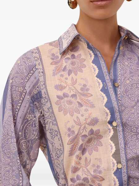 Camasi casual ZIMMERMANN Lucky relaxed Shirt BLUE BANDANA Femei (BM 18078052) 5