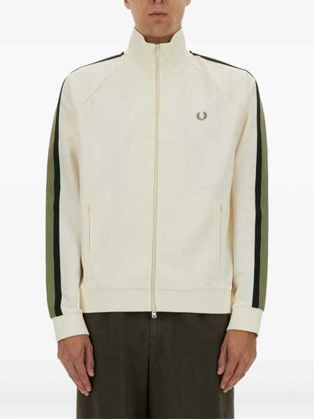 Bluze de trening Fred Perry Track Jacket With Two-Color Webbing IVORY Barbati (BM 18078199) 1