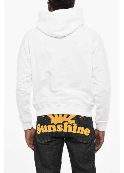 Bluze de trening DSQUARED2 Cotton Hoodie With Print White Barbati (BM 18078304) 2