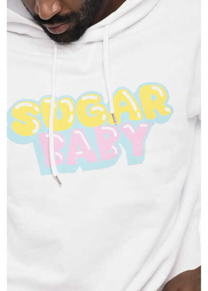 Bluze de trening DSQUARED2 Cotton Hoodie With Print White Barbati (BM 18078304) 3