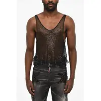 Tricouri Sequined Openwork Tank Top Barbati