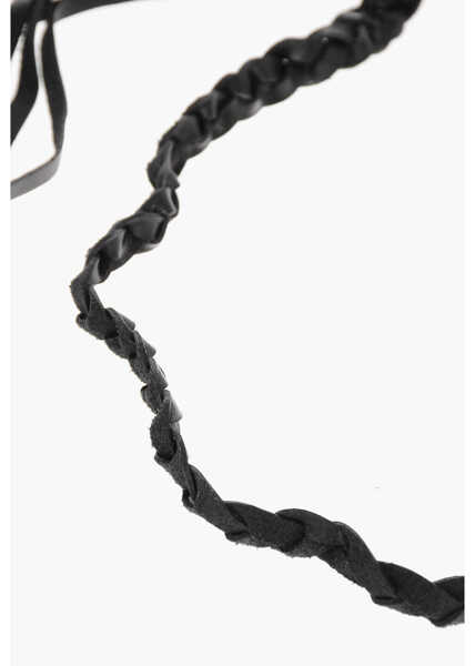 Coliere DSQUARED2 Braided Leather Wrap Necklace Black Barbati (BM 18078313) 2