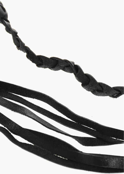 Coliere DSQUARED2 Braided Leather Wrap Necklace Black Barbati (BM 18078313) 3