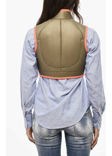 Jachete DSQUARED2 Cropped Technician Fabric Jacket With Contrasting Trim Green Femei (BM 18078334) 2