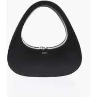 Genti plic Leather Baguette Clutch With Shoulder Strap Femei