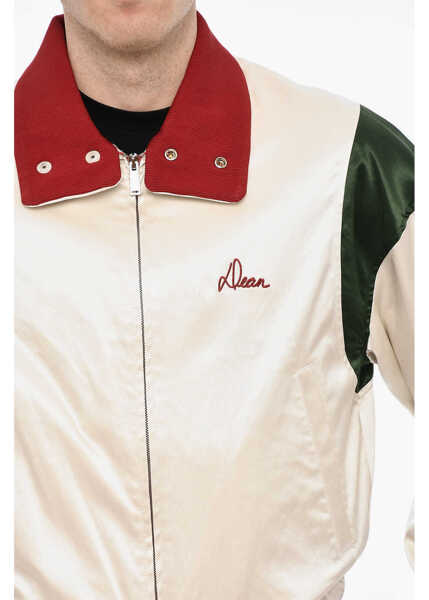 Jachete DSQUARED2 Satin Jacket With Velvet Collar White Barbati (BM 18078349) 2