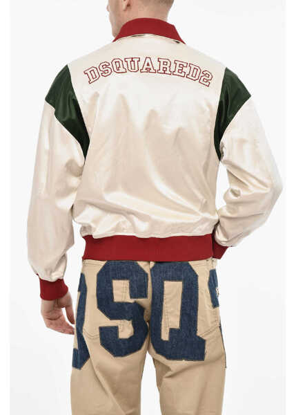 Jachete DSQUARED2 Satin Jacket With Velvet Collar White Barbati (BM 18078349) 3
