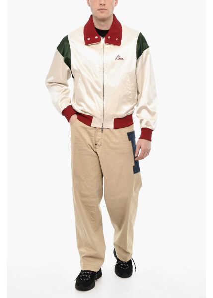 Jachete DSQUARED2 Satin Jacket With Velvet Collar White Barbati (BM 18078349) 4