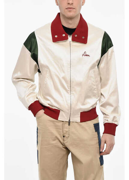 Jachete DSQUARED2 Satin Jacket With Velvet Collar White Barbati (BM 18078349) 1