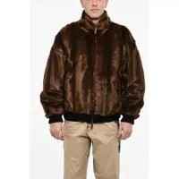 Bomber jacket Vegan Fur Bomber With Faux-Leather Logo Barbati