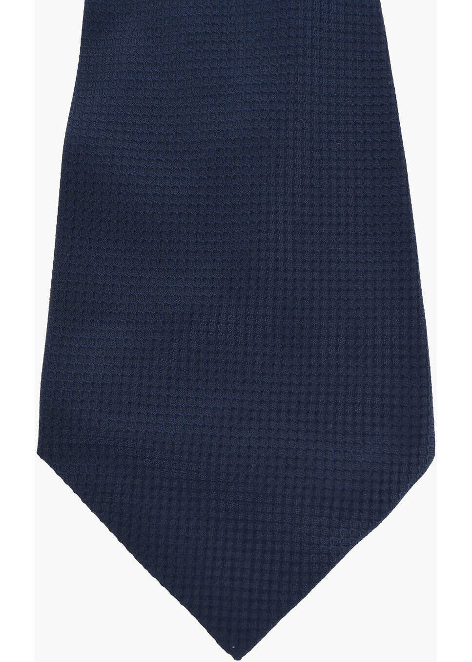 Cravate CORNELIANI Ton-Sur-Ton Checkered Silk Ascot Tie Blue Barbati (BM 18078364) 2