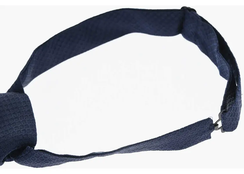 Cravate CORNELIANI Ton-Sur-Ton Checkered Silk Ascot Tie Blue Barbati (BM 18078364) 3