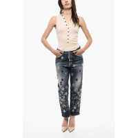 Imbracaminte Dama pagina 400 - Blugi drepti DSQUARED2 Patchwork Vintage Effect Jeans Blue Femei (BM 18078370) - B-mall.ro