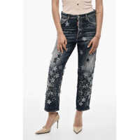 Blugi drepti Patchwork Vintage Effect Jeans Femei