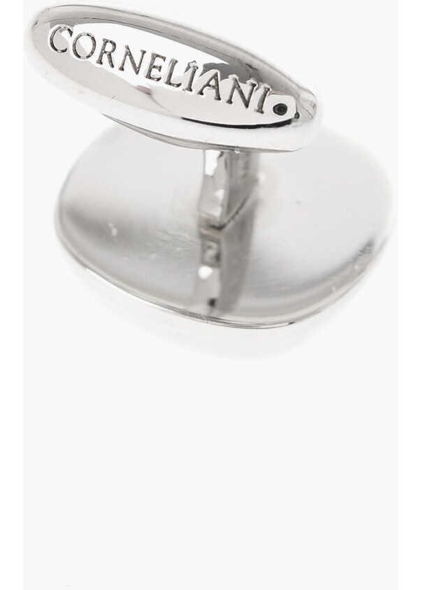 Butoni CORNELIANI Brass Cufflinks With Crystals Silver Barbati (BM 18078400) 3
