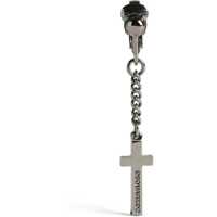 Cercei Metal Single Clip-On Jesus Earring With Cross-Shaped Pendant Barbati
