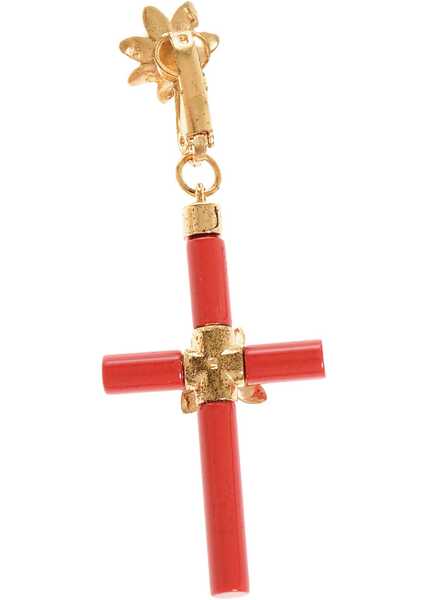 Cercei DSQUARED2 Metal And Resin Single Clip-On Earring With Cross Shaped Pen Gold Femei (BM 18078556) 2