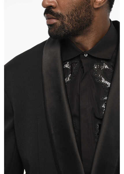 Sacouri DSQUARED2 Virgin Wool Blend 1 Buttons Blazer Black Barbati (BM 18078574) 3