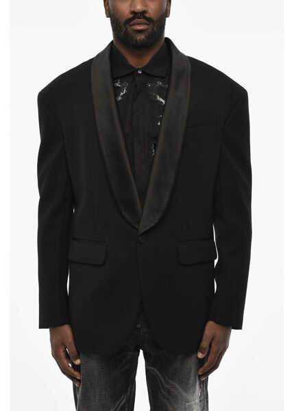 Sacouri DSQUARED2 Virgin Wool Blend 1 Buttons Blazer Black Barbati (BM 18078574) 1