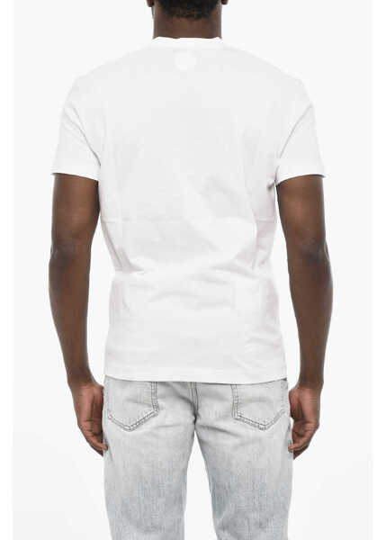 Tricouri DSQUARED2 Printed Crew-Neck T-Shirt White Barbati (BM 18078637) 2