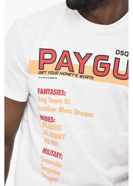 Tricouri DSQUARED2 Printed Crew-Neck T-Shirt White Barbati (BM 18078637) 3