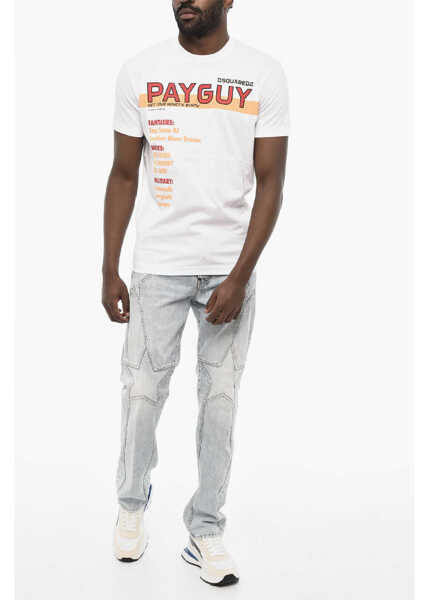 Tricouri DSQUARED2 Printed Crew-Neck T-Shirt White Barbati (BM 18078637) 4