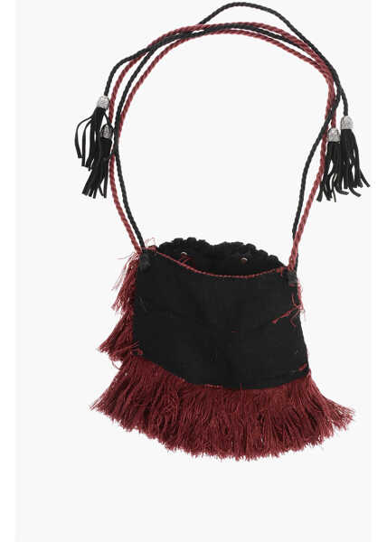 Coliere DSQUARED2 Leather And Metal Plastron Necklace With Fringes Black Femei (BM 18078652) 3