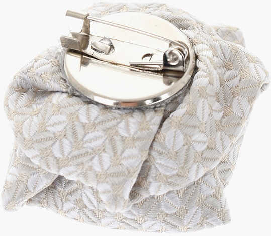 Bijuterii CORNELIANI Embroidered Silk Brooch Beige Barbati (BM 18078655) 2