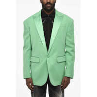 Sacouri Virgin Wool 1 Buttons Blazer With Flap Pockets Barbati