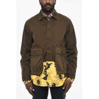 Sacouri Cotton Blazer With Silk Details And Logoed Buttons Barbati