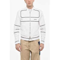 Geci biker DSQUARED2 Cotton Biker Jacket With Vegan Leather Details