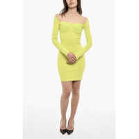 Rochii scurte Solid Color Bodycon Dress With Draped Details Femei