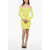 DSQUARED2 Solid Color Bodycon Dress With Draped Details Green