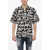 DSQUARED2 All-Over Logo Cotton Shirt Black & White