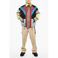Jachete DSQUARED2 pentru Barbati - Jachete DSQUARED2 Multi Fabrics Windbreaker With Hidden Hood Multicolor Barbati (BM 18079177) - B-mall.ro