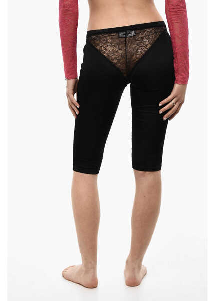 Pantaloni scurti DSQUARED2 Satin Shorts With Lingerie Detail Black Femei (BM 18079210) 2