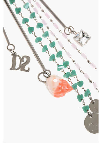 Coliere DSQUARED2 Metal And Resin Long Necklace With Charms Multicolor Femei (BM 18079216) 1